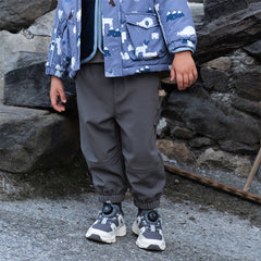 Dave&Bella Toddler Girls/Boys Winter Outdoor Purple/Grey Loose Drawstring Down Pants