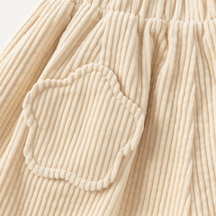 Dave&Bella Toddler Girls Casual Apricot/Grey Purple Soft Plush-lined Straight-leg Pants