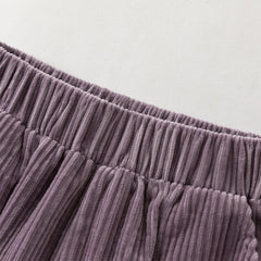 Dave&Bella Toddler Girls Casual Apricot/Grey Purple Soft Plush-lined Straight-leg Pants