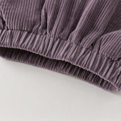 Dave&Bella Toddler Girls Casual Apricot/Grey Purple Soft Plush-lined Straight-leg Pants