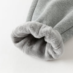 Dave&Bella Toddler Girls Winter Cozy Plush-lined Drawstring Thermal Knit Pants