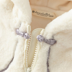 Dave&Bella Toddler Girls Winter Cute Beige Plush-lined Hooded Capes