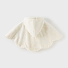 Dave&Bella Toddler Girls Winter Cute Beige Plush-lined Hooded Capes