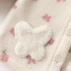 Dave&Bella Toddler Girls Pretty Floral Print Outwear Soft Plush Jackets