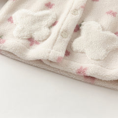 Dave&Bella Toddler Girls Pretty Floral Print Outwear Soft Plush Jackets