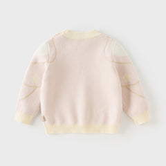 Dave&Bella Toddler Girls Sweet Pink Long-sleeved Turtle Pullover Sweaters Tops