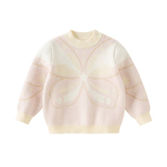 Dave&Bella Toddler Girls Sweet Pink Long-sleeved Turtle Pullover Sweaters Tops