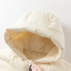 Dave&Bella Toddler Girls Winter Sweet Beige Outdoor Lightweight Hooded Warm Down Coats