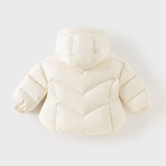 Dave&Bella Toddler Girls Winter Sweet Beige Outdoor Lightweight Hooded Warm Down Coats