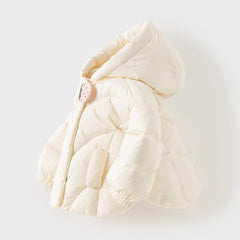Dave&Bella Toddler Girls Winter Sweet Beige Outdoor Lightweight Hooded Warm Down Coats