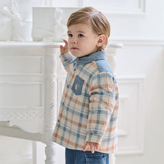 Dave&Bella Toddler Boys Winter Classic Plaid Padded Shirts Tops