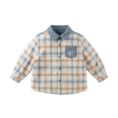 Dave&Bella Toddler Boys Winter Classic Plaid Padded Shirts Tops