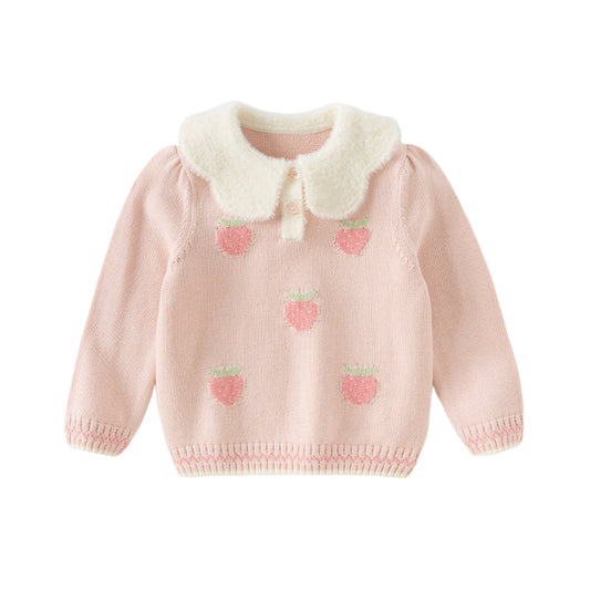 Dave&Bella Toddler Girls Versatile Stylish Sweet Pink Soft Sweaters Tops