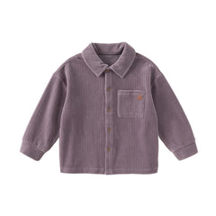 Dave&Bella Kids Boys Autumn Apricot/Blue/Purple College-style Shirts Tops