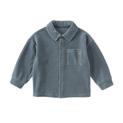 Dave&Bella Kids Boys Autumn Apricot/Blue/Purple College-style Shirts Tops