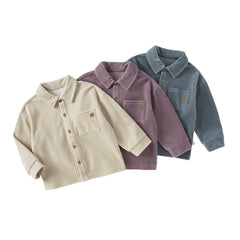 Dave&Bella Kids Boys Autumn Apricot/Blue/Purple College-style Shirts Tops