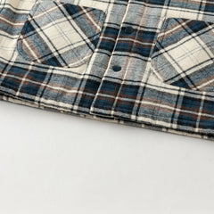 Dave&Bella Toddler Boys Winter Blue Plaid Outwear Fleece-lined Hooded Padded Coats