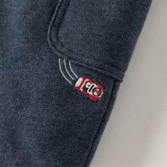 Dave&Bella Toddler Boys Winter Casual Blue Windproof Adjustable-waistband Padded Pants