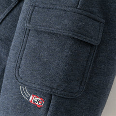 Dave&Bella Toddler Boys Winter Casual Blue Windproof Adjustable-waistband Padded Pants