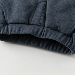 Dave&Bella Toddler Boys Winter Casual Blue Windproof Adjustable-waistband Padded Pants