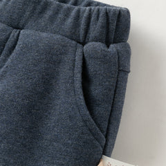 Dave&Bella Toddler Boys Winter Casual Blue Windproof Adjustable-waistband Padded Pants