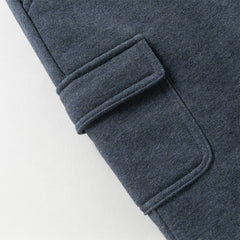 Dave&Bella Toddler Boys Winter Casual Blue Windproof Adjustable-waistband Padded Pants