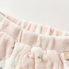 Dave&Bella Toddler Girls Cute Pink Swan Print Indoor Plush Pajamas