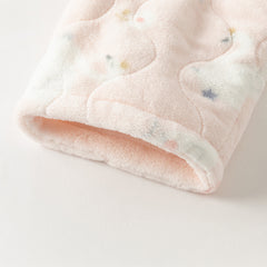 Dave&Bella Toddler Girls Cute Pink Swan Print Indoor Plush Pajamas