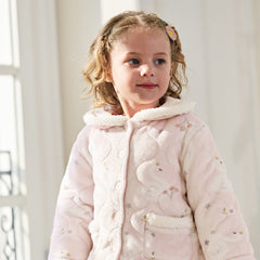 Dave&Bella Toddler Girls Cute Pink Swan Print Indoor Plush Pajamas