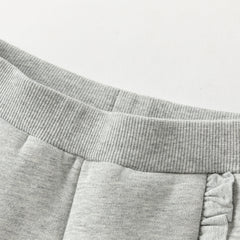 Dave&Bella Toddler Girls Winter Casual Plush-lined Drawstring Loose Sweatpants