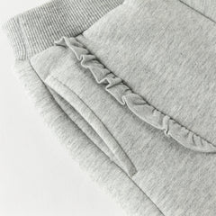 Dave&Bella Toddler Girls Winter Casual Plush-lined Drawstring Loose Sweatpants