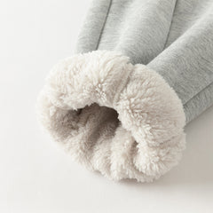 Dave&Bella Toddler Girls Winter Casual Plush-lined Drawstring Loose Sweatpants