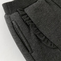 Dave&Bella Toddler Girls Winter Casual Plush-lined Drawstring Loose Sweatpants