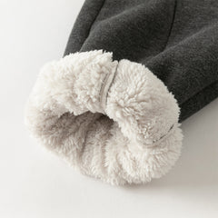 Dave&Bella Toddler Girls Winter Casual Plush-lined Drawstring Loose Sweatpants