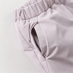 Dave&Bella Kids Girls Winter Casual Grey Purple/Black Windproof Straight-leg Down Pants