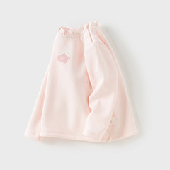 Dave&Bella Toddler Girls Winter Adorable Pink/White Lace Collar T-shirts Tops