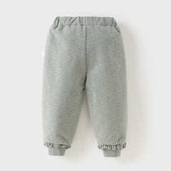 Dave&Bella Toddler Girls Winter Versatile Outdoor Sports Padded Drawstring Pants