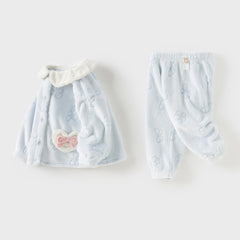Dave&Bella Toddler Girls Gentle Blue Soft Plush Indoor Pajamas