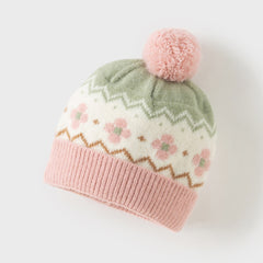 Dave&Bella Toddler Girls/Boys Orange Pink/Navy Blue Soft Ear-protection Pullover Hats