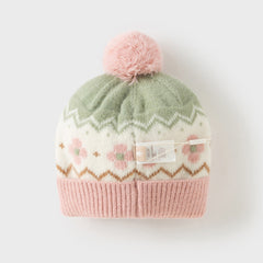 Dave&Bella Toddler Girls/Boys Orange Pink/Navy Blue Soft Ear-protection Pullover Hats