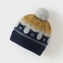 Dave&Bella Toddler Girls/Boys Orange Pink/Navy Blue Soft Ear-protection Pullover Hats