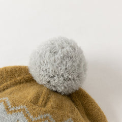 Dave&Bella Toddler Girls/Boys Orange Pink/Navy Blue Soft Ear-protection Pullover Hats