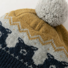 Dave&Bella Toddler Girls/Boys Orange Pink/Navy Blue Soft Ear-protection Pullover Hats