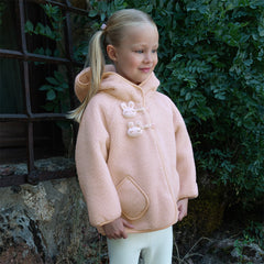 Dave&Bella Toddler Girls Winter Charming Pink Outwear Soft Plush-lined Hooded Coats