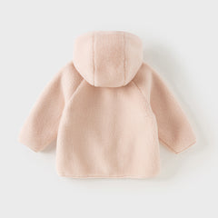 Dave&Bella Toddler Girls Winter Charming Pink Outwear Soft Plush-lined Hooded Coats