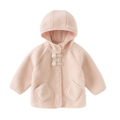 Dave&Bella Toddler Girls Winter Charming Pink Outwear Soft Plush-lined Hooded Coats