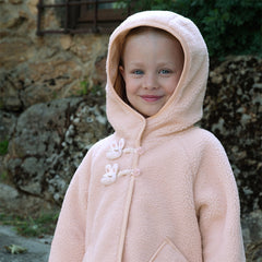 Dave&Bella Toddler Girls Winter Charming Pink Outwear Soft Plush-lined Hooded Coats