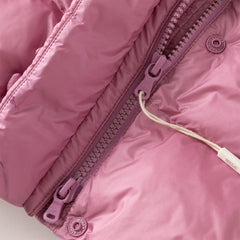 Dave&Bella Toddler Girls Winter Purple-pink Windproof Hooded Mid-length Down Coats