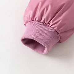 Dave&Bella Toddler Girls Winter Purple-pink Windproof Hooded Mid-length Down Coats