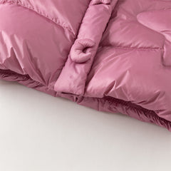 Dave&Bella Toddler Girls Winter Purple-pink Windproof Hooded Mid-length Down Coats